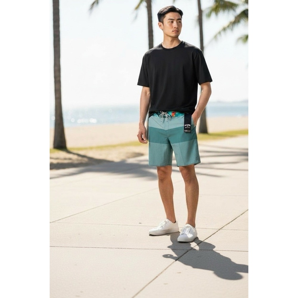 Billabong Men's 38 Recycler‎ Tribong Airlite Boardshorts Hybrid Swim Blue New